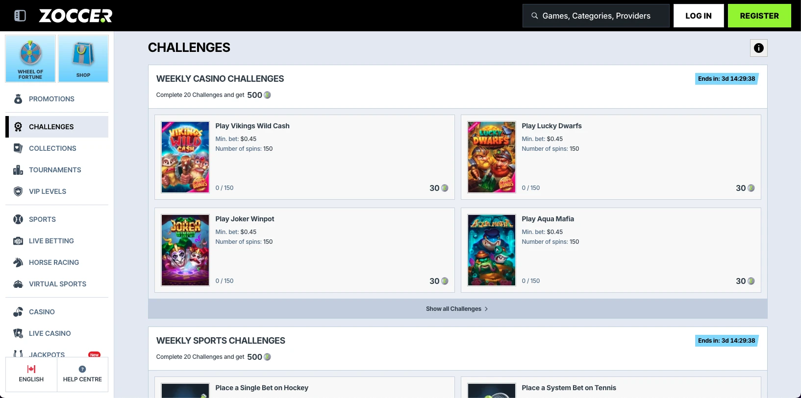 zoccer-challenges