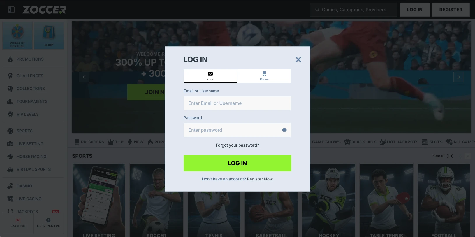 zoccer-login